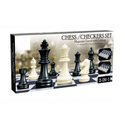 2 in 1 Intelligent Two-Person Children Magnetic Chess Checkers Set Kid Foldable Chess